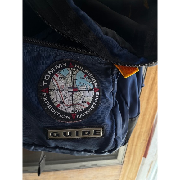 Tommy Hilfiger Outdoors Backpack‎ Blue Nylon Vintage Hiking Travel Bag - Picture 8 of 8